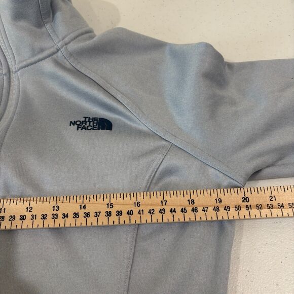 The North Face Jacket Women L Light Gray Blue Fleece Full Zip Hiking Pockets - Picture 10 of 10